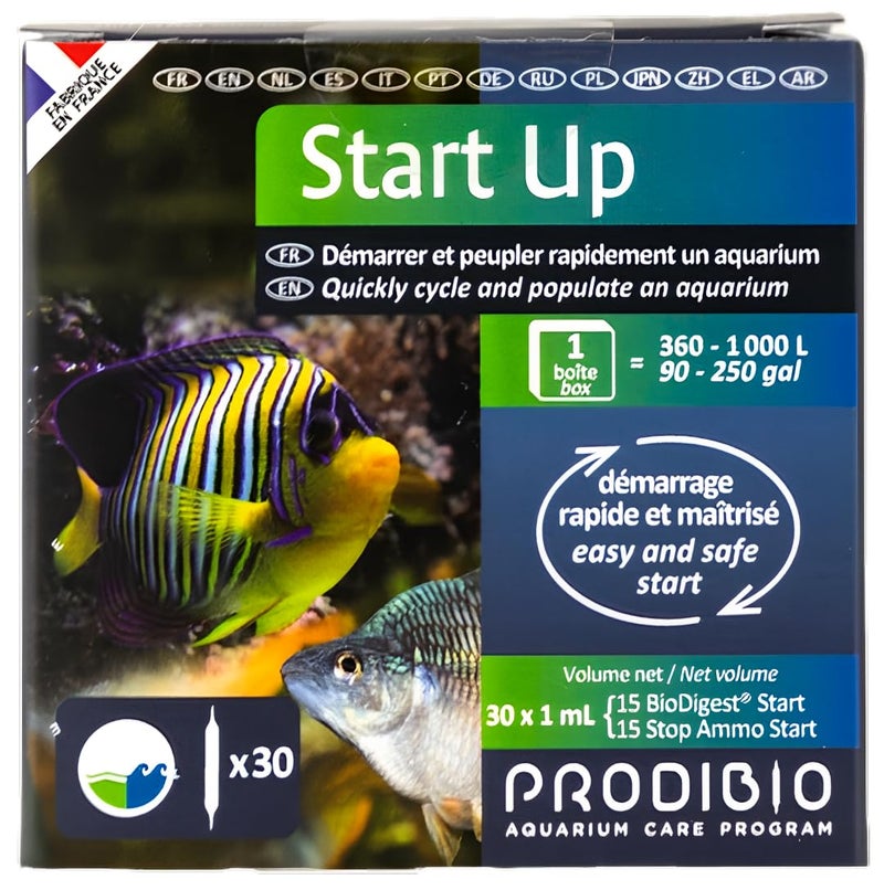 Prodibio Start Up, Bacteria Starter Kit, Fresh and Saltwater, 30/1 mL vials, 90-250 gallons - Image 1